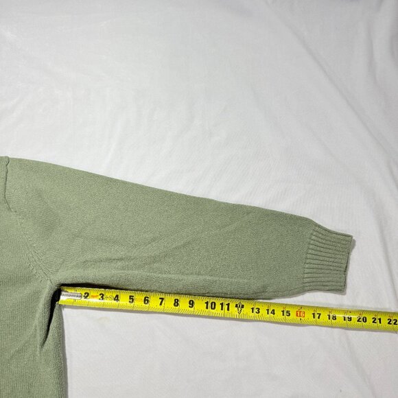 LL Bean Men's 1/4 Zip Sweater XL Green 100% Cotton - Picture 6 of 7